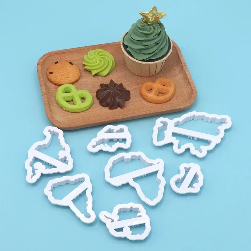 Seven Continents Shape Cookies Cutters 3D Plastic World Map Biscuit Mold Cookie Stamp DIY Fondant Cake Mould Pastry Baking Tools