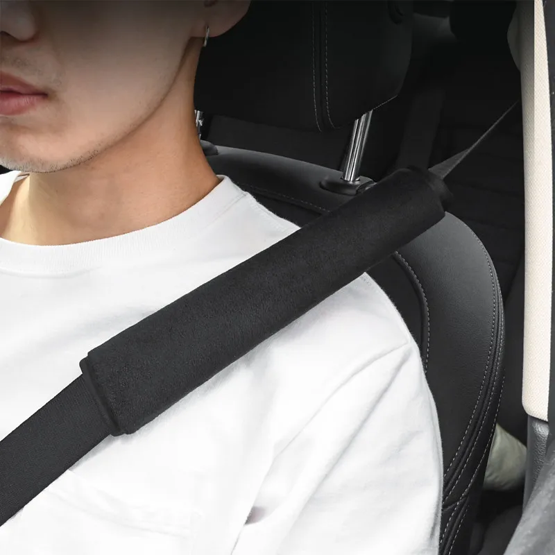 Car Seat Belt Cover Shoulder protect Cushion Adjustable Plush Pad For Jaguar series XE XJ XEL F-TYPE XK Interior Accessory 1Pcs