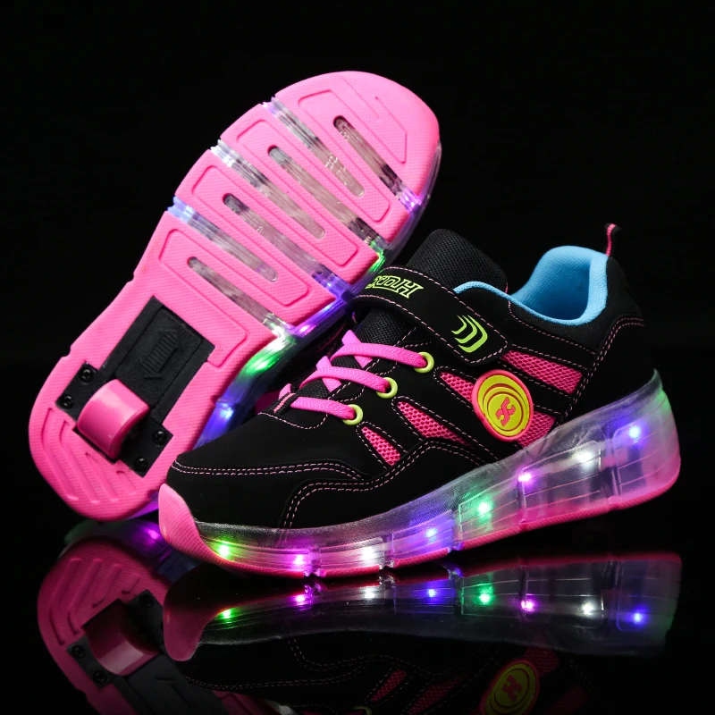 

Детские светящиеся кроссовки с одним колесом 2022, золотистые светящиеся кроссовки, детская обувь для катания на роликах, светодиодная обувь для мальчиков и девочек с USB-зарядкой