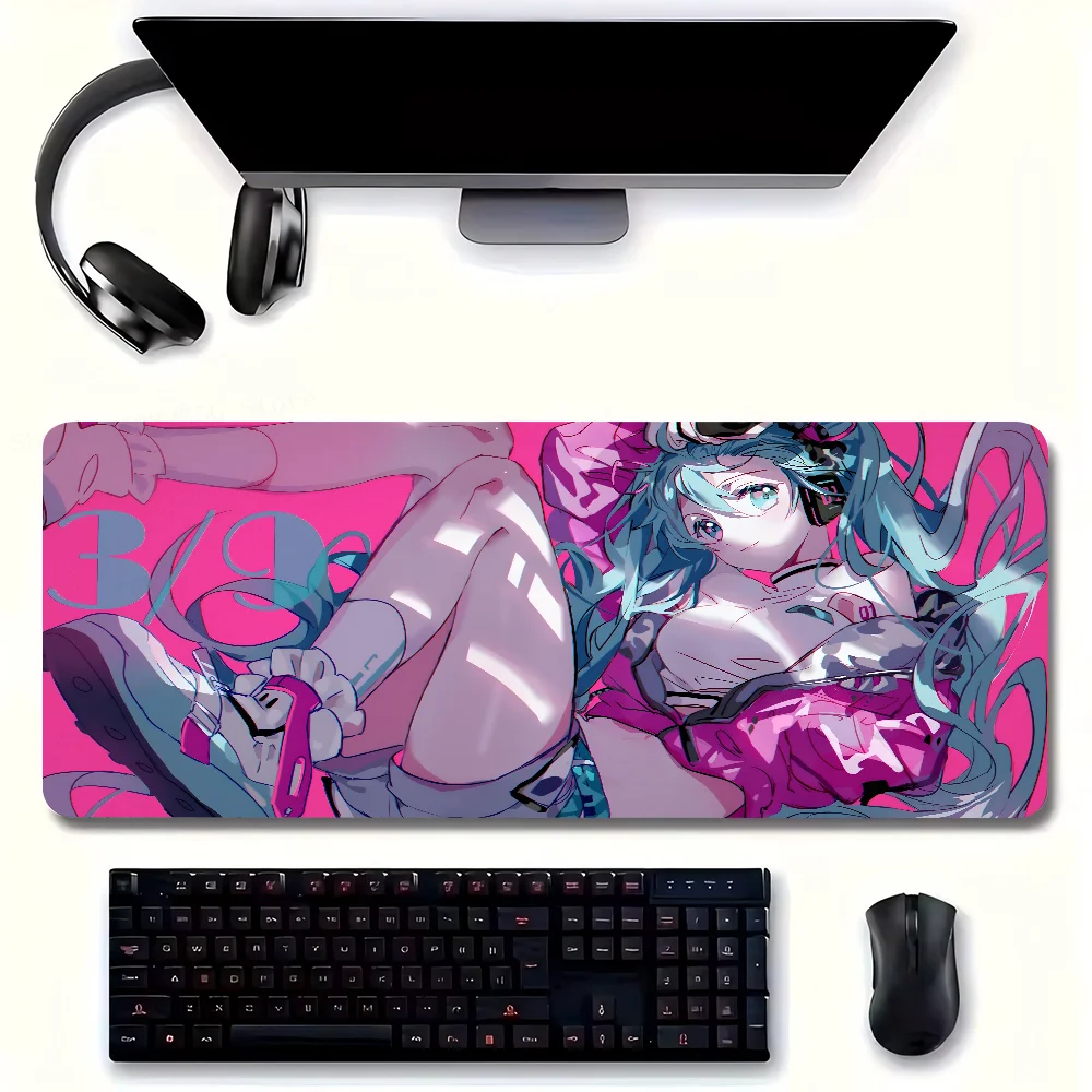 Anime Hatsune Miku Mouse Pad Large Mouse Mat Pink Office Desk Mat Laptop Gaming Large Mousepad 3
