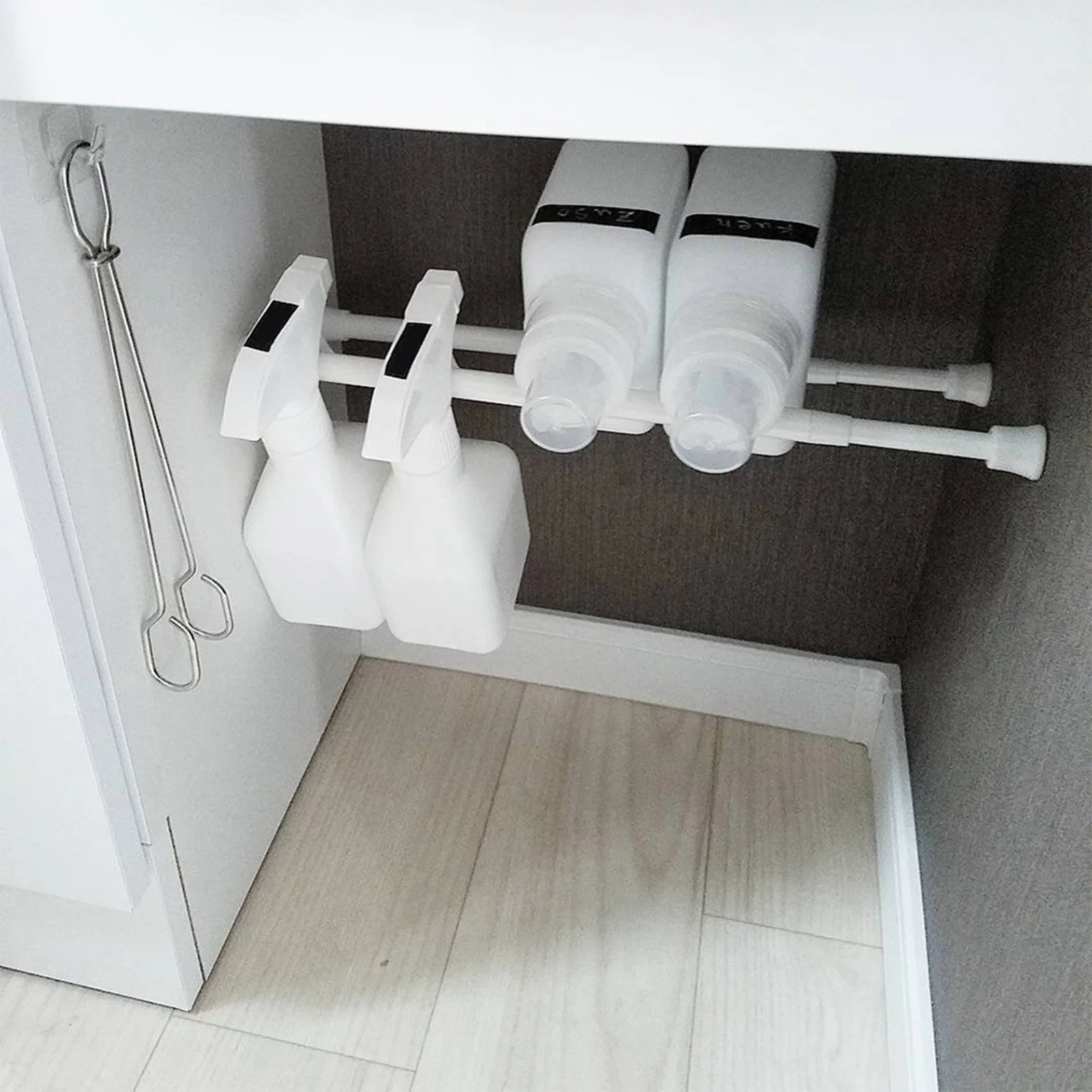Telescopic Curtain Rod Rail Wardrobe Closet Clothes Towel Hanging Pole Bathroom Shower Clothes Hanger Towel Bar Saving Space 2