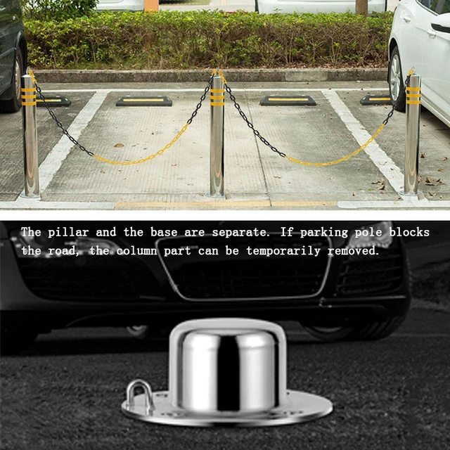 Parking Barrier For Driveway 2 Pack Parking Bollards With Plastic Chain  Security Stainless Steel Parking Poles For Driveway - Parking Lock -  AliExpress