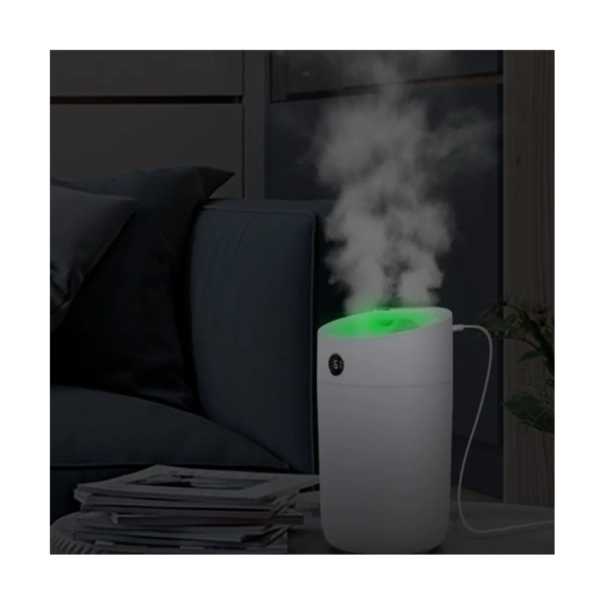 

Air Humidifier Colorful Light Mute USB Fogger Purifier for Car White