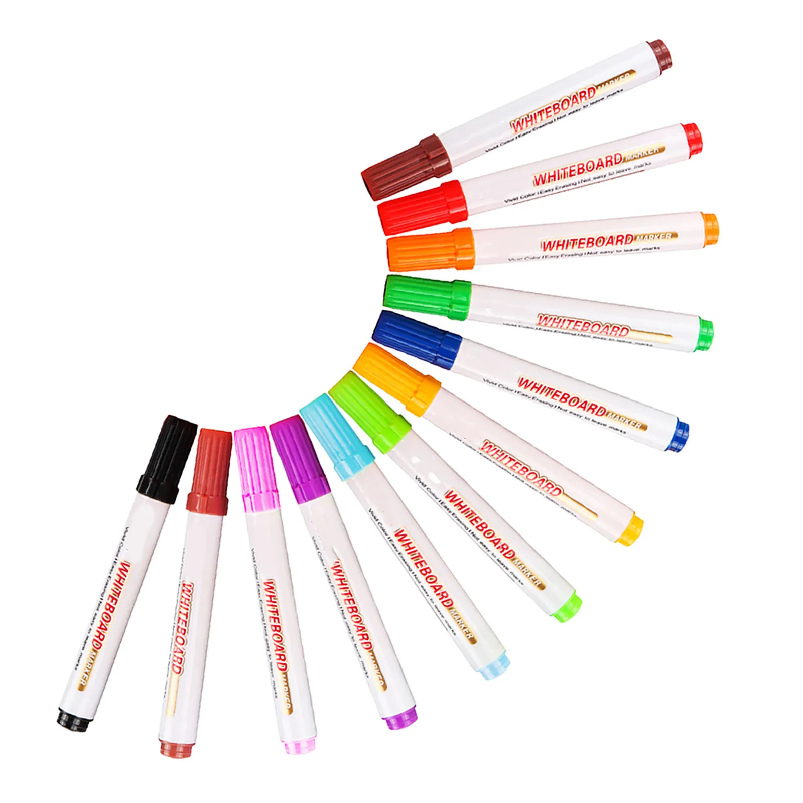 12Pcs 화이트 보드 펜 지울 수있는 수성 다채로운 마커 빠른 건조 비 얼룩 휴대용 쓰기 펜 교사 사무실