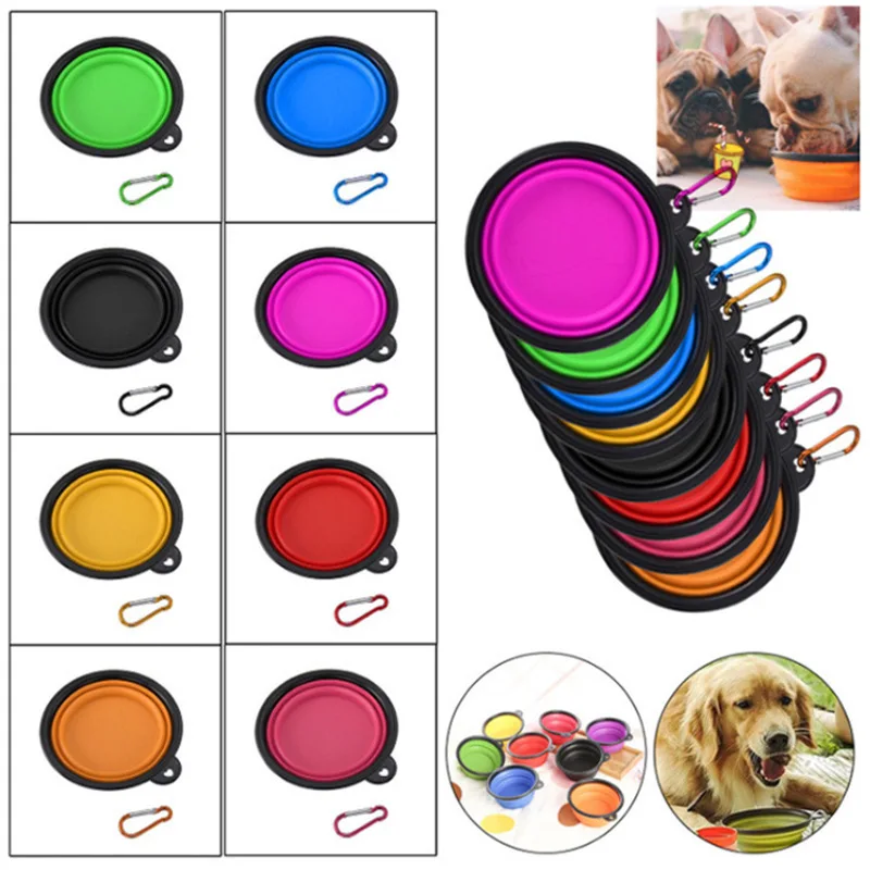 1000ml Large Collapsible Dog Pet Cat Pet Folding Silicone Bowl Outdoor