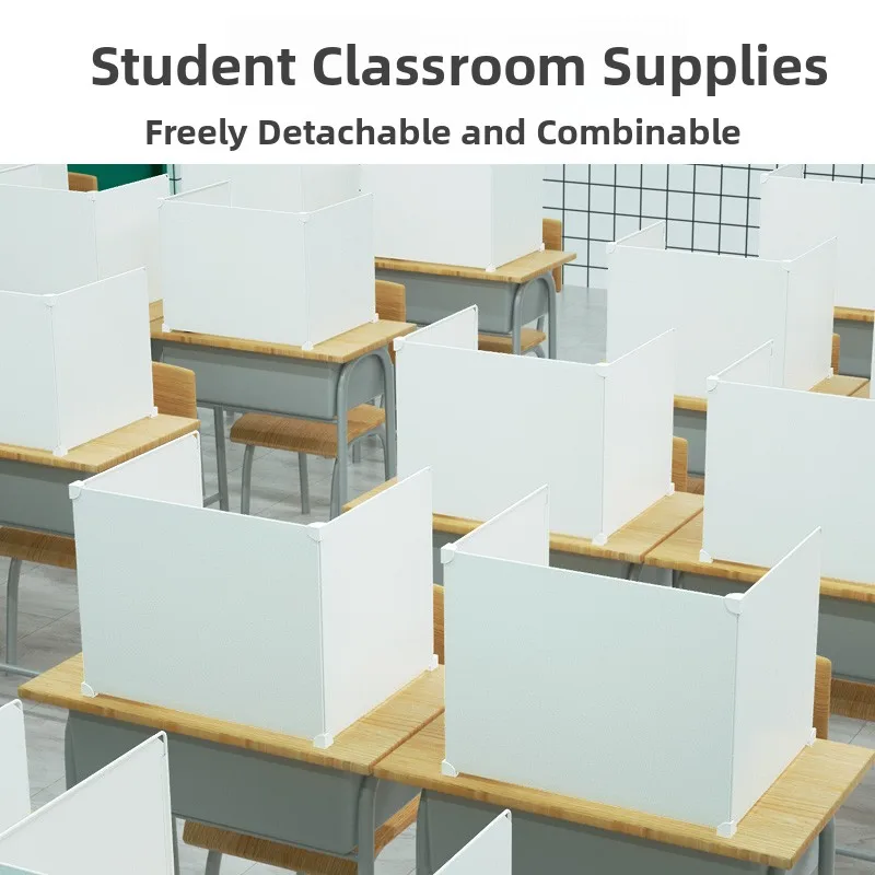 School Dining Table Protection Partition Three-Sided Isolation Board Transparent Splash-Proof Desk Dividers for Students - 2