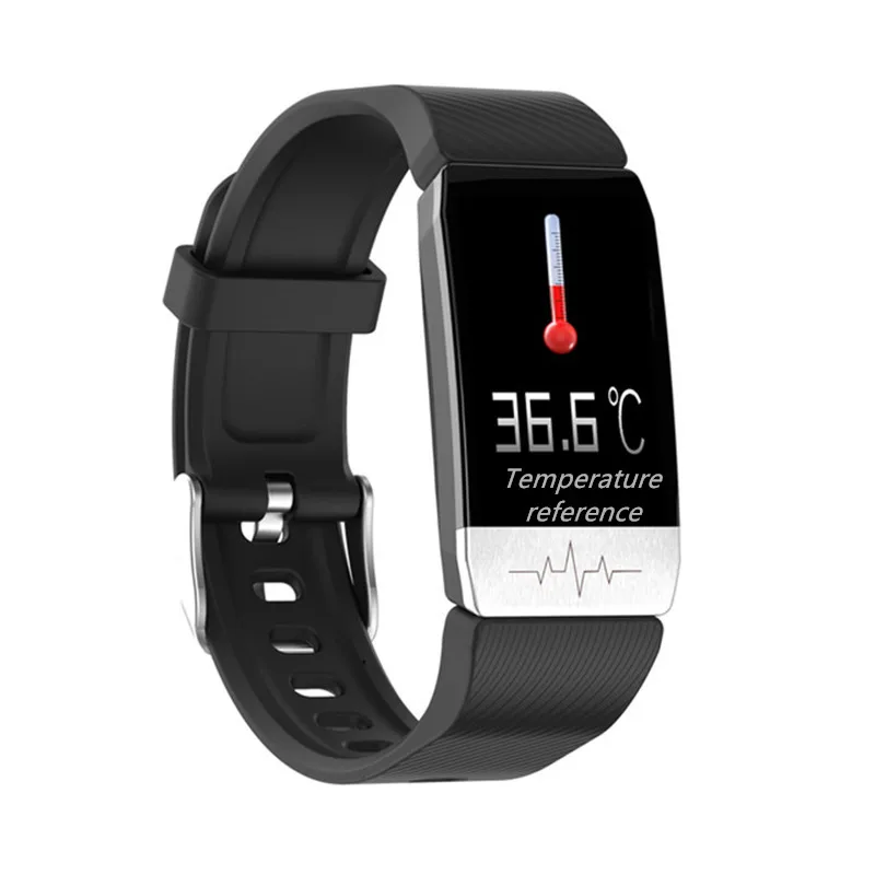 T1S Smart Watch Band With Temperature Measure ECG Heart Rate Blood Pressure Monitor Weather Forecast Drinking Remind Wristband 