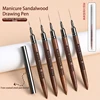 Sandalwood Extremely Fine Nail Design Line Pen Nail Construction Painting Brush Uv Gel Extension Drawing Carving Pen Diy 2