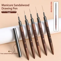 Sandalwood Extremely Fine Nail Design Line Pen Nail Construction Painting Brush Uv Gel Extension Drawing Carving Pen Diy 2