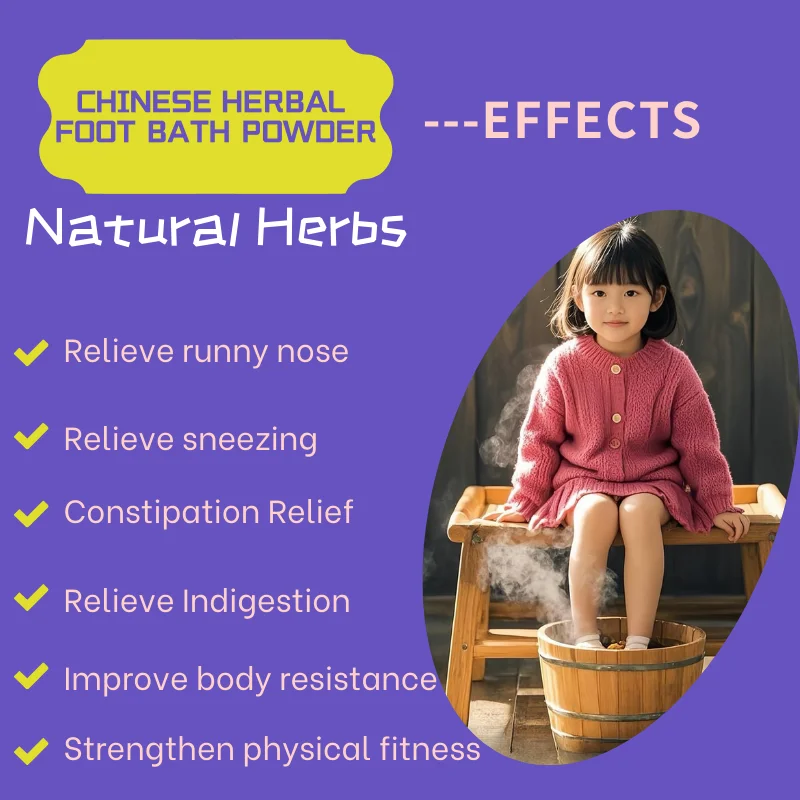 Kids Herbal Bath & Foot Soak Pack-Relieves Runny Nose Stuffy Nose and Promotes Digestive Health 【24 Herbal Sachets】