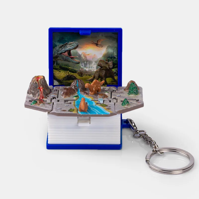 

3D Folding Book Keychain Simulated DecorationMini Car Keychain Personalized Bag Pendant Craft Kid Toy Exquisite Gift Ornaments