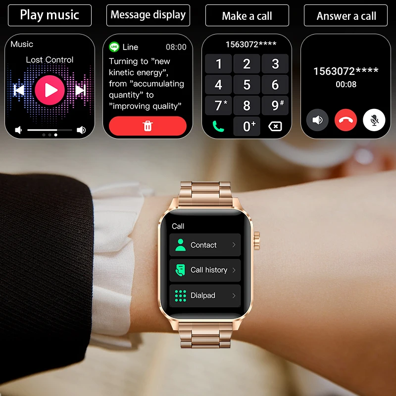 LIGE Smart Watch For Men Women Luxury Full Touch Screen Sport Fitness Waterproof Smartwatch For Xiaomi Huawei Android iOS iPhone