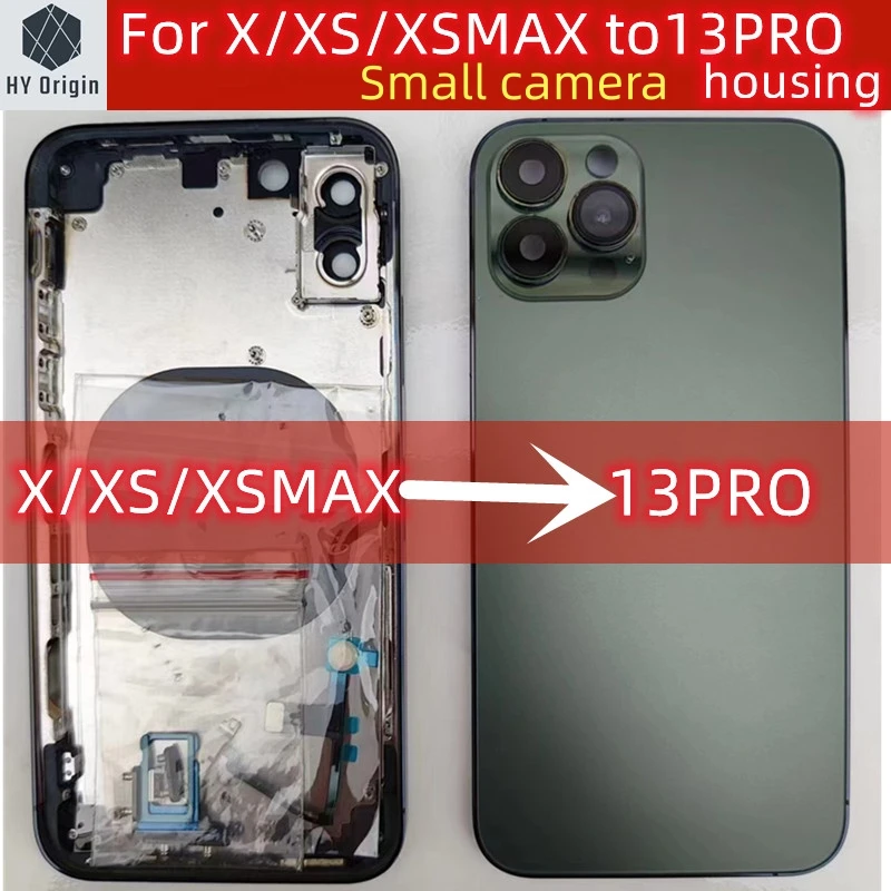 

For X XS XSMAX ~ 13 Pro rear battery midframe replacement, X XS XSMAX case like 13 PRO aluminum alloy frame +