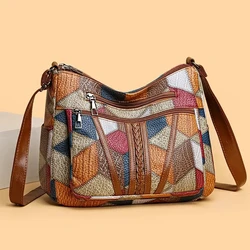 Women's Elegant Vintage Crossbody Handbag - Trendy Multi-pocket Retro Shoulder Bag (Blue)