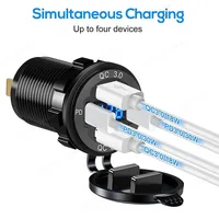 12 Volt USB C Outlet Dual Quick Charge 3.0 Port & Dual PD Type-C Car Charger Socket with Voltmeter for Car Boat Marine Truck Bus - Image 3