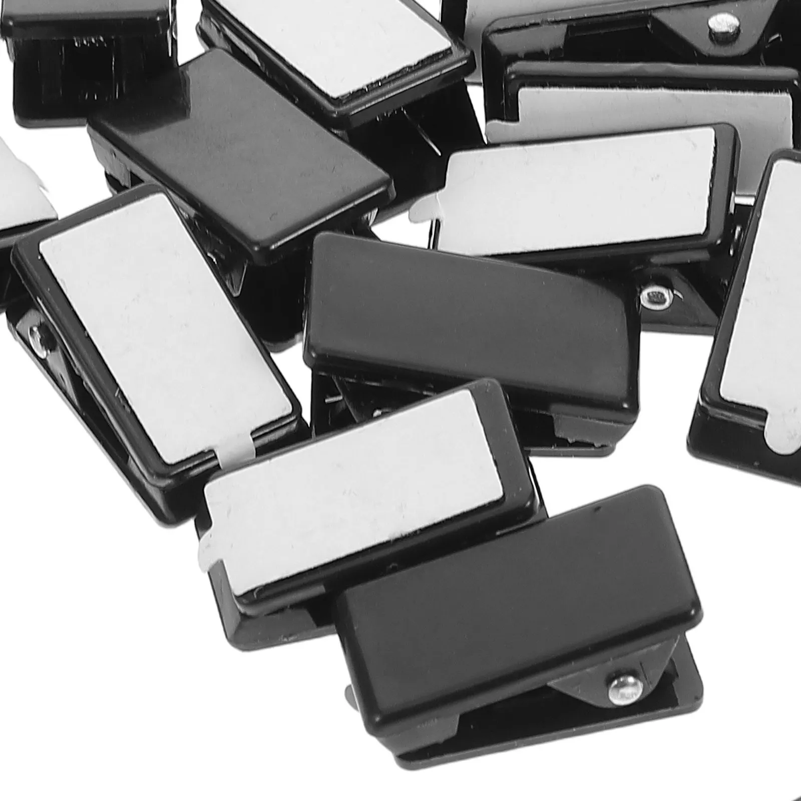 20Pcs 미니 자체 접착식 벽걸이 클립 사진용 검정색 스티커 클립 포스터 사무실 파일 정리용 태피스트리 벽걸이