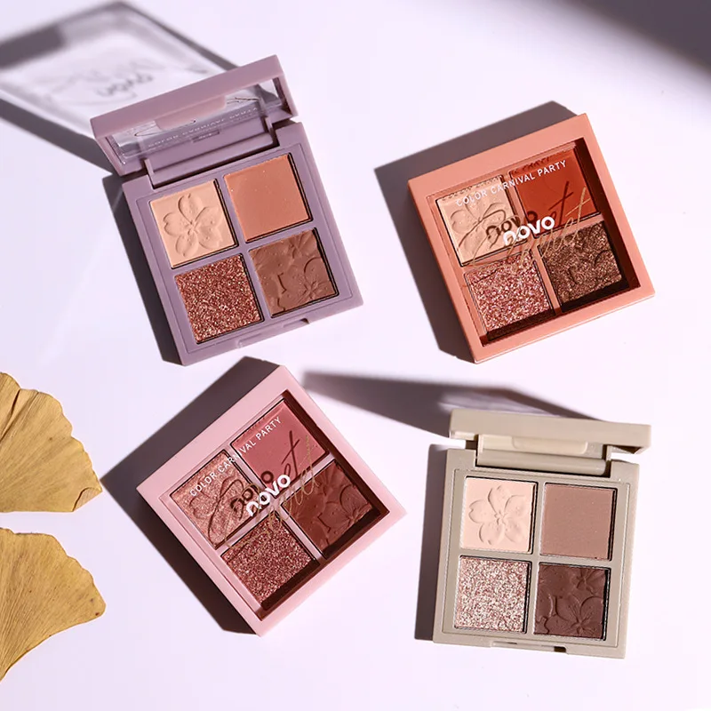 

NOVO5330 Four-Color Eye Shadow Ins Super Fire Net Red With The Same Makeup Pearl Matte Earth Color Eye Shadow Palette