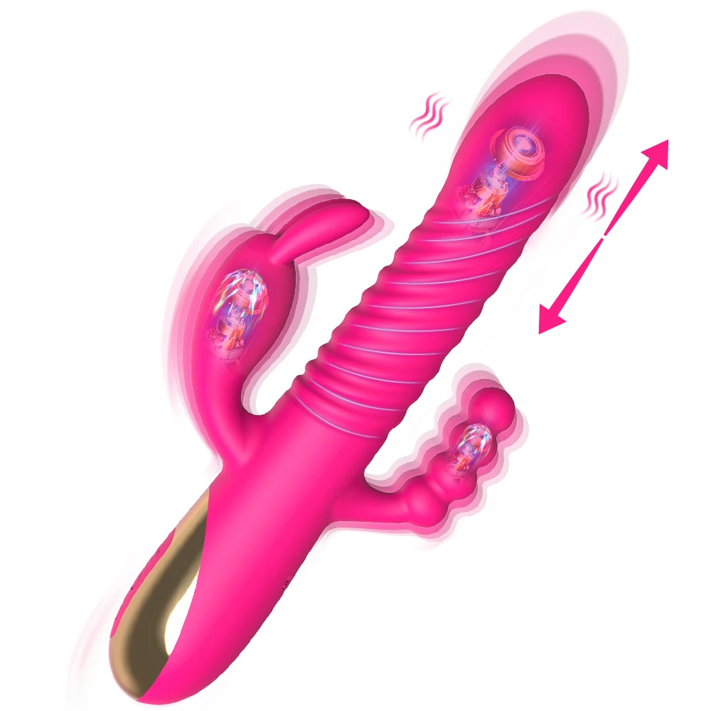 

3 in 1 Rabbit Thrusting Vibrator for Woman G Spot Clitoris Stimulator Vagina Massager Female Masturbator Backyard Anal Sex Toy