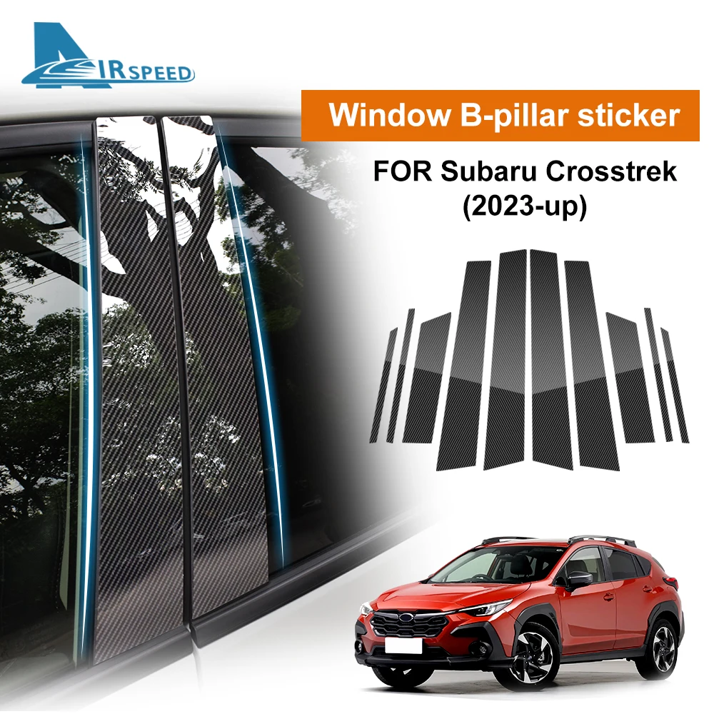 

B Pillars For Subaru Subaru Crosstrek 2023 2024 Car Window Door Column B Pillar Post Trim Glossy Carbon Fiber Texture Sticker