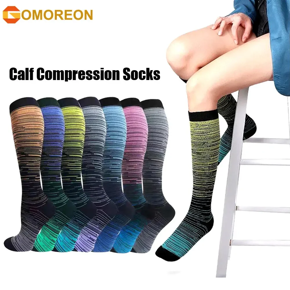 

1Pair Sports Calf Compression Socks for Women & Men 20-30mmhg Knee High Socks for Running, Nurse, Travel , Walking, Cycling