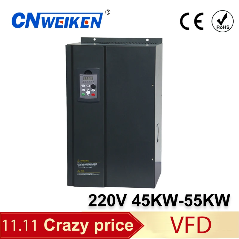 

37KW/45kw/55kw Single-phase or DC inverter input VFD 3 Phase Output 220V solar Frequency Converter For Submersible pump motor