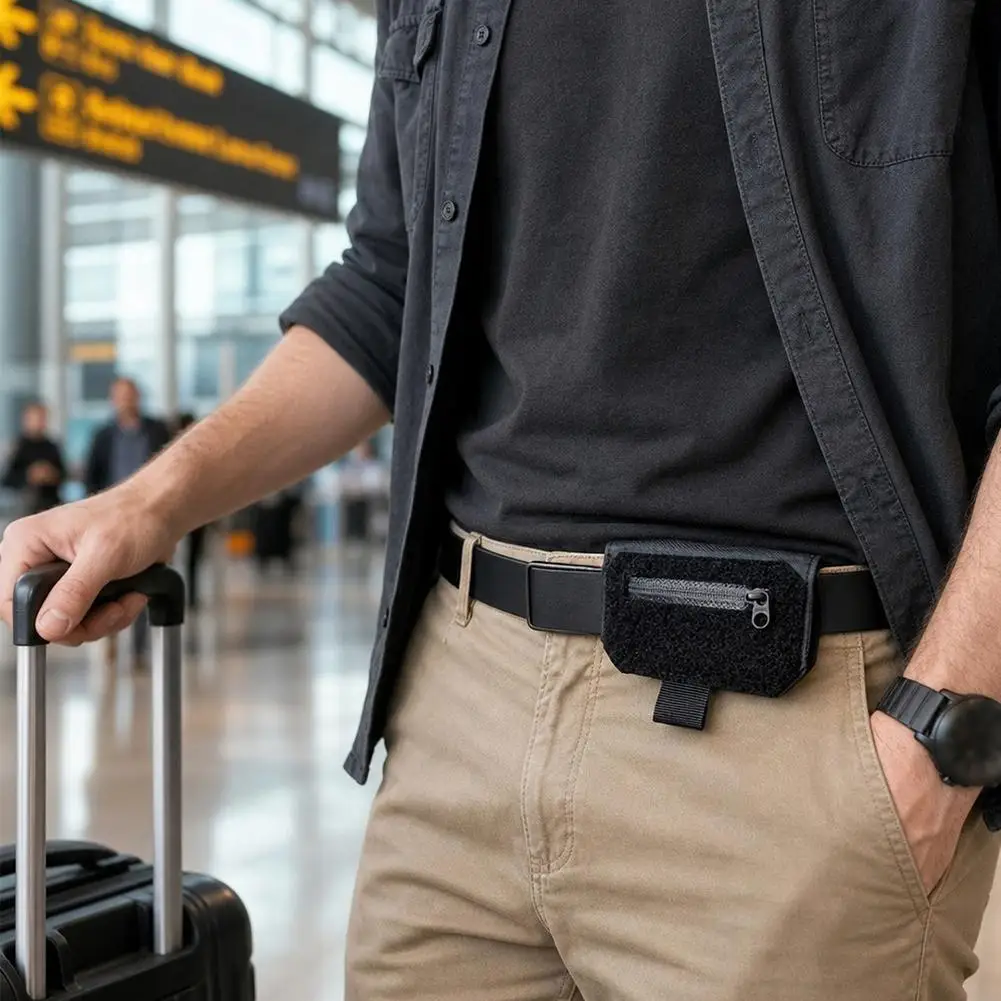 Portafoglio da Cintura Portatile, Regalo per Uomo, Sottile Custodia Nascosta per Contanti, Carte e Passaporto, Essenziale per Uso Quotidiano e Viaggi - immagine 3