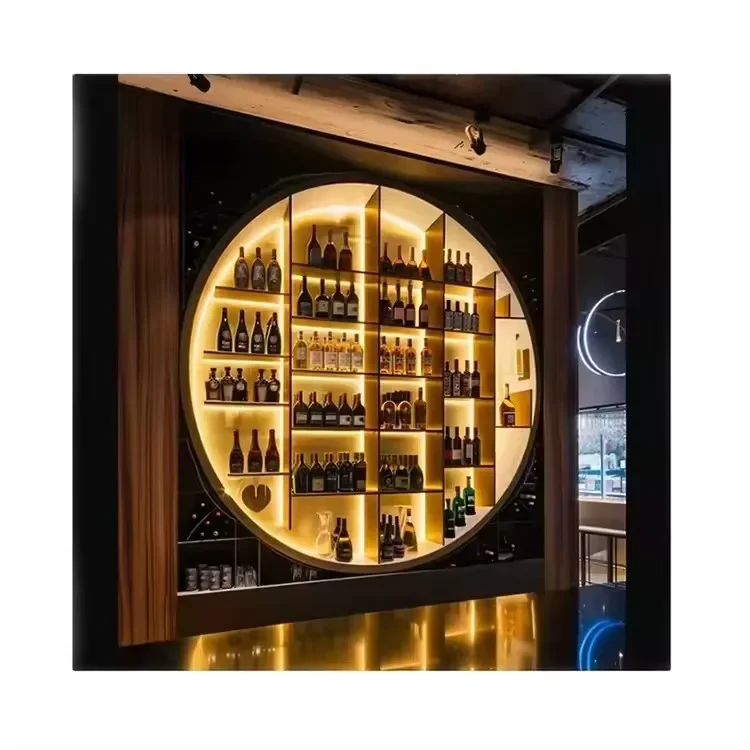 Metal Wine Rack Wine Shelves Commercial Bar Display Shelf Metal Stainless Steel Customized