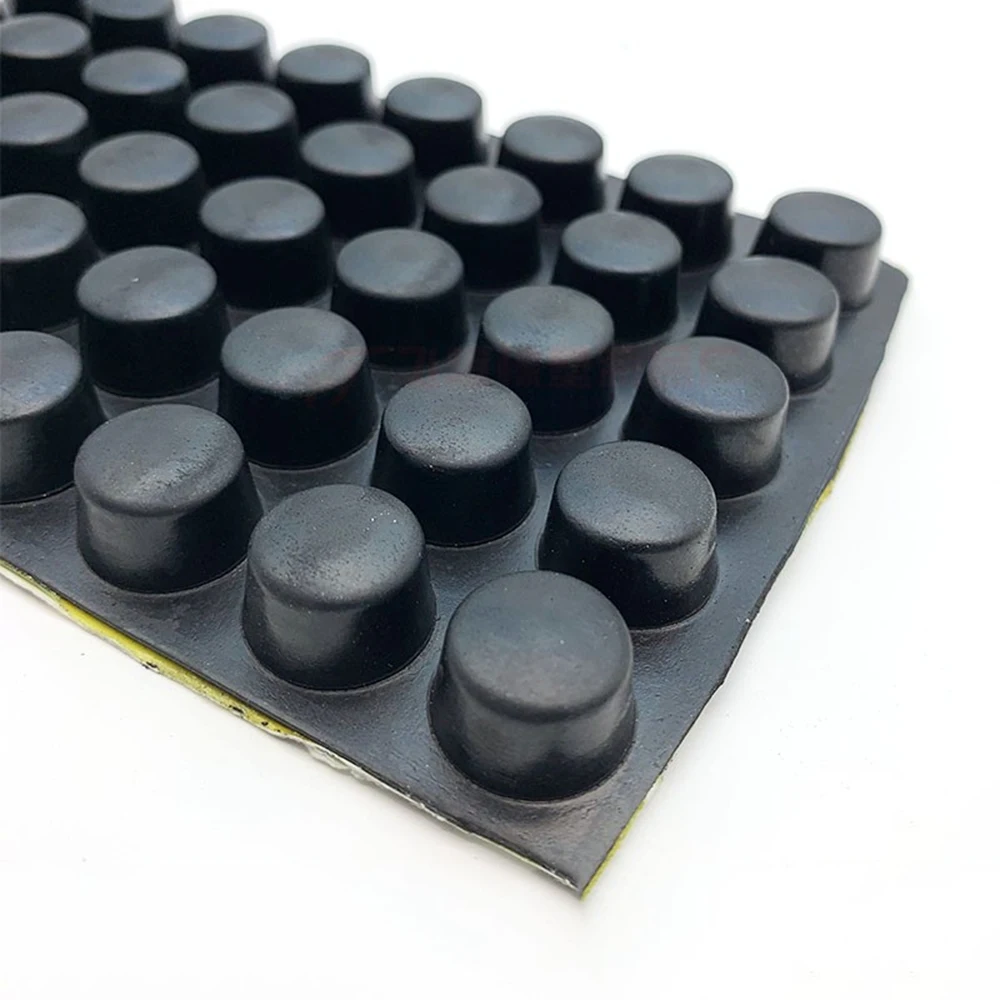 Rubber Furniture Feet Pads Pipe Plugs Adhesive Anti Collision Mat Pipe Inserts 10/20/40Pcs Black Self-Adhesive Rubber Anti-vibration Bumper Pad Square/Round Non-slip Pipe Plug For Home Furniture Accessories