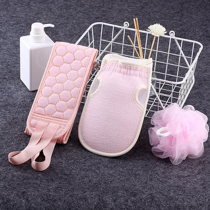 3Pcs/set Double Sided Exfoliating Bath Gloves Soft Shower Mesh Beauty Massage Skin Cleaner Shower Bathing Accessories