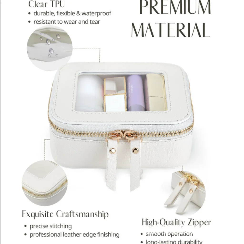 Description Picture 4 of itemTransparent Mini Makeup for Cute Clear Pouch Waterproof Travel Grooming and Makeup Bag Portable and Compact Makeup Storage Box