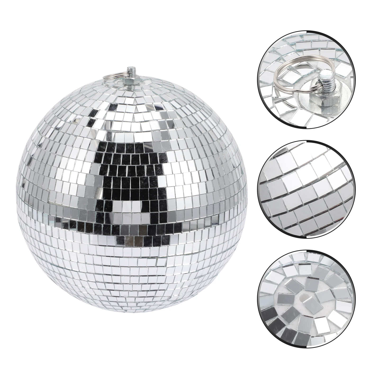 

Prom Decorations Mirror Ball Decorative Party Background Ornaments Hanging Silver Reflective Sphere Disco Stage Mirrorball