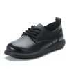 DRKANOL Fashion Women Flat Shoes Spring Autumn Round Toe Lace-Up Genuine Cow Leather Soft Sole Comfort Casual Single Shoes Woman 2