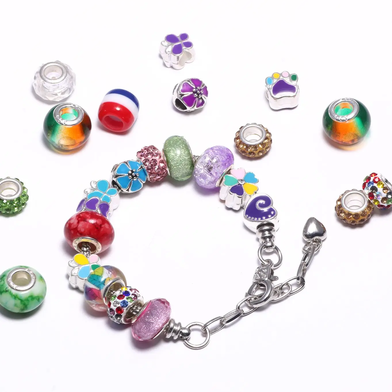 Silicone Stoppers Pandora Charm Spacer Beads Charms For Bracelets