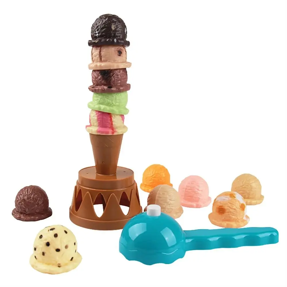 Stackable Ice Cream Stacking Interactive Early Education Stack Simulation Food Game Decorations Puzzle Pretend Play Toys