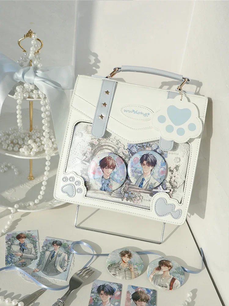 Cute Transparent Ita Mochila Original Daily Using Mochilas Mujer Square School Bag Sweet Kawaii  Backpack Crossbady Bolsos 4