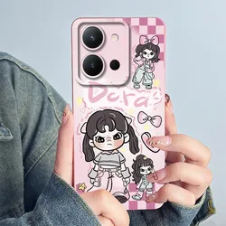 Cute Astronaut Back Cover - Soft Liquid Silicone Phone Case with Camera Protection Bumper for Vivo Y36 4G (Russia) (FEN - TYFEN0801)