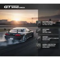 GT Wing car spoiler, 110 cm universal spoiler with single deck, adjustable lightweight aluminum, car rear spoiler wing, racing spoiler BGW/JDM drift black 4