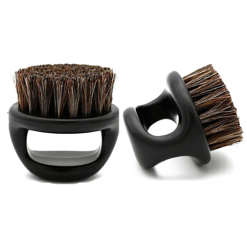 Hair Brush Pro Hairdresser Dust Anti Static Boar Bristle Ring Beard Comb Salon Hair Sweep Shaving Facial Men's Mustache