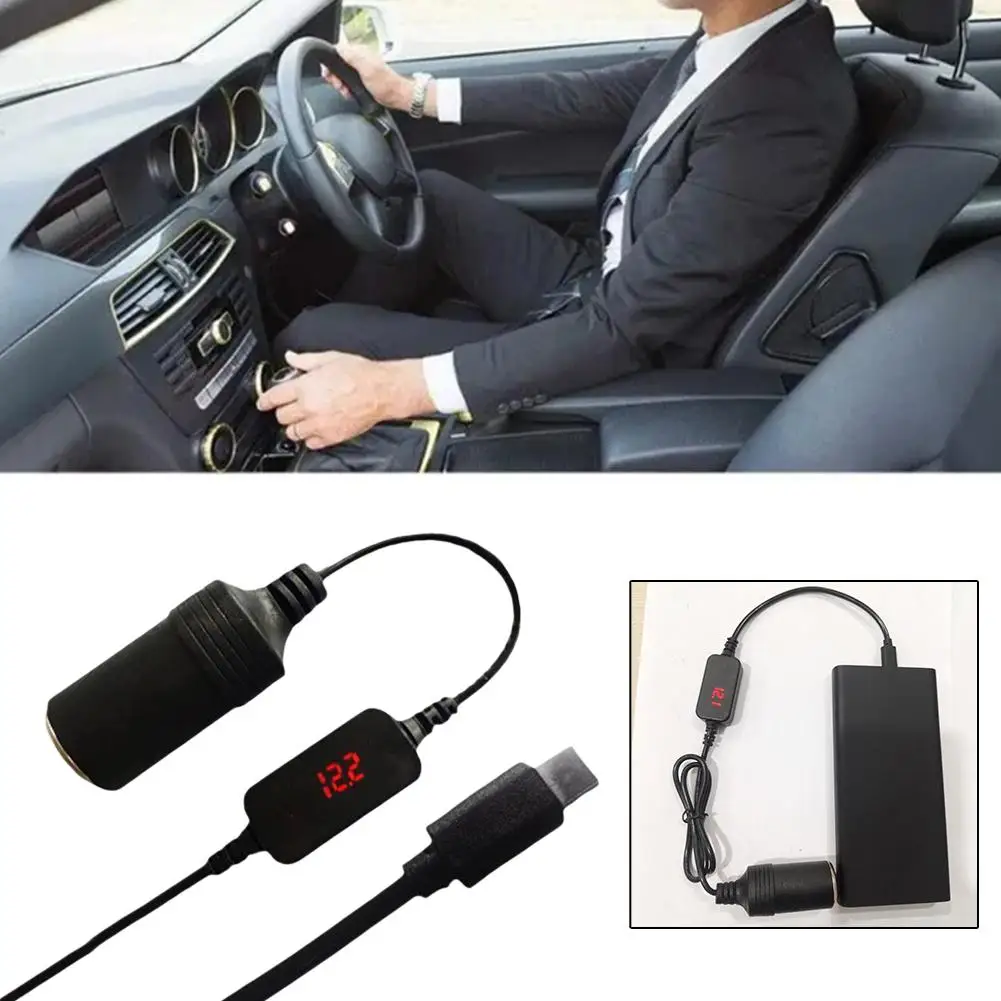 

Адаптер USB C к прикуривателю, 12 В, PD3.0, Тип C, штекер к гнезду прикуривателя, USB к кабелю 12 В, 1 фут, для камеры GP P2P7