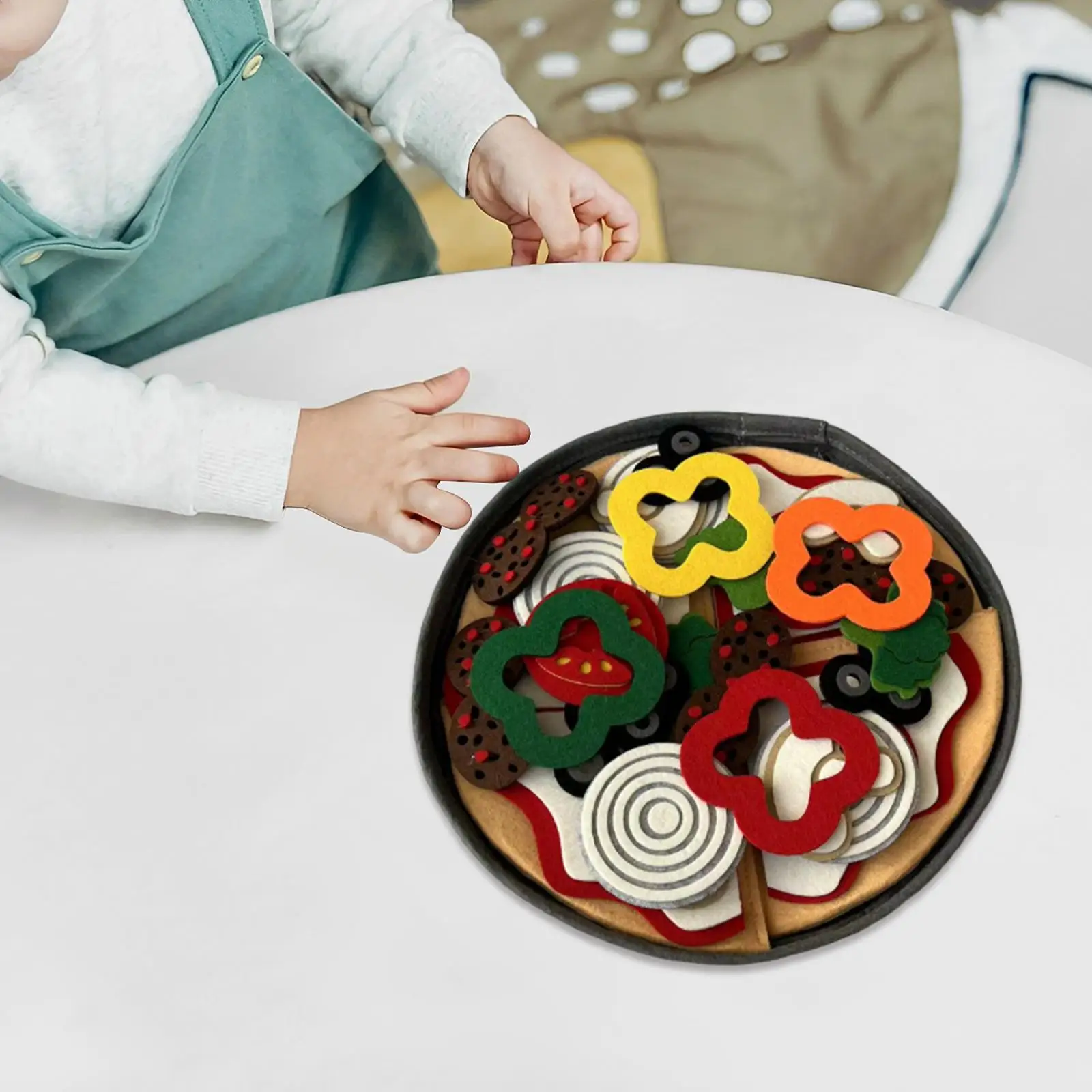 

Pizza Play Food Set Role Play Toy Kitchen Food Toy for Gift Children Ages 2+