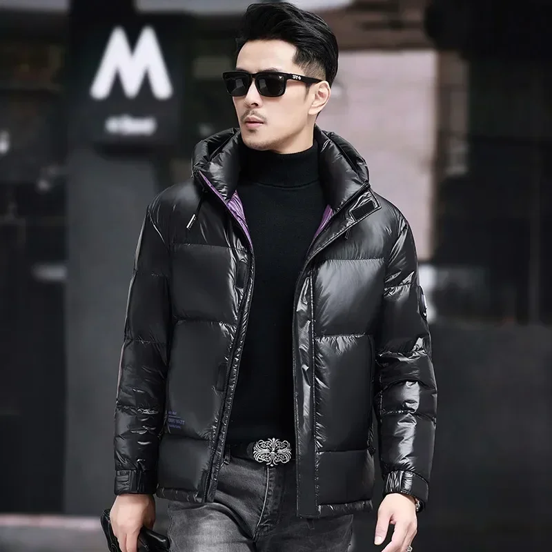 Chaqueta corta de plumón de diseñador para hombre, abrigo grueso de invierno, calefacción, novedad de 2024, plumón de ganso, tops de lujo para hombre, súper relleno, de alta gama
