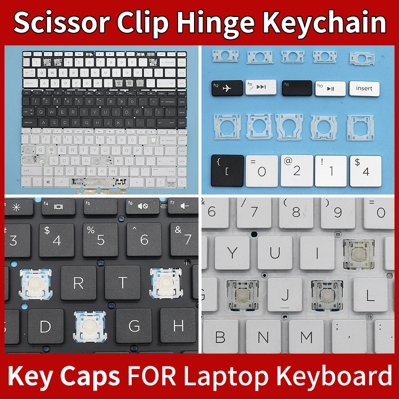 Replacement Keycaps Scissor Clip Hinge For HP Pavilion X360 14-CK 14-CD 14M-CD 14-CE 14-DQ TPN-Q221 Q207 14-DG Keyboard Keychain Replacement Keycaps