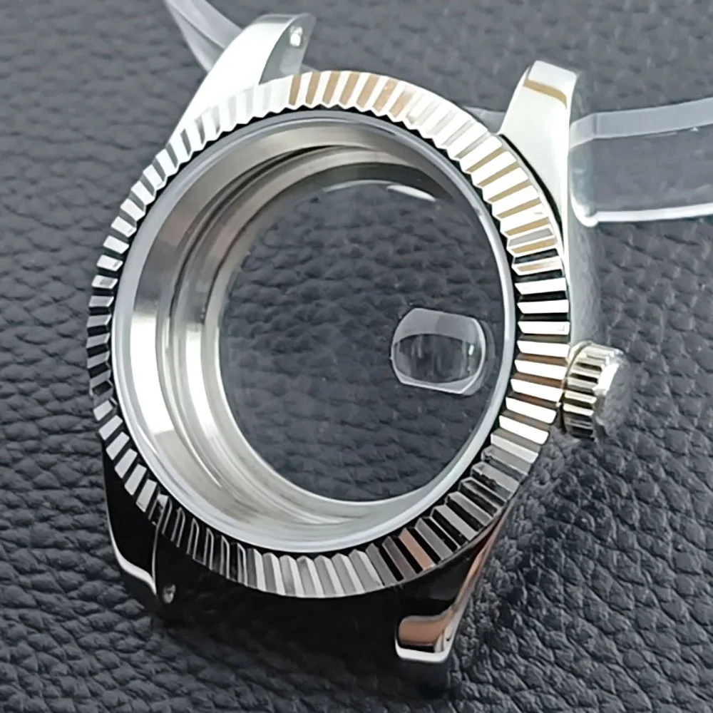 Sapphire Glass Transparent Back Watch Case in Gold, Black, Silver, Rose Gold