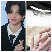 2024 Korean Wave New Felix Ring Acrylic Ring Fashion Candy Color Transparent Resin Men's and Women's Size 7 and 9 Jewelry 1