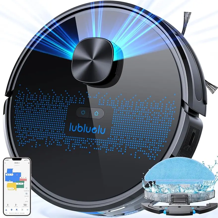 

Lubluelu Robot Vacuum and Mop Combo 3000Pa, LiDAR Navigation, 2-in-1 Laser Robotic Vacuum Cleaner, 5 Editable Mapping, 10 No-go