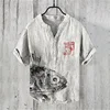 shirts independent station casual fish  pattern Hawaiian style printed shirts men's tops 6