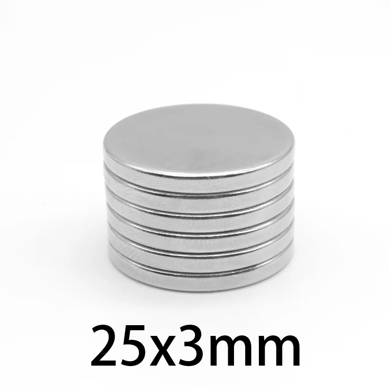 2/5/10/20/30PCS 25×3 mm Round Rare Earth Neodymium Magnet 25mm*3mm Search Magnet Strong 25x3mm Disc Permanent Magnet 25*3 mm