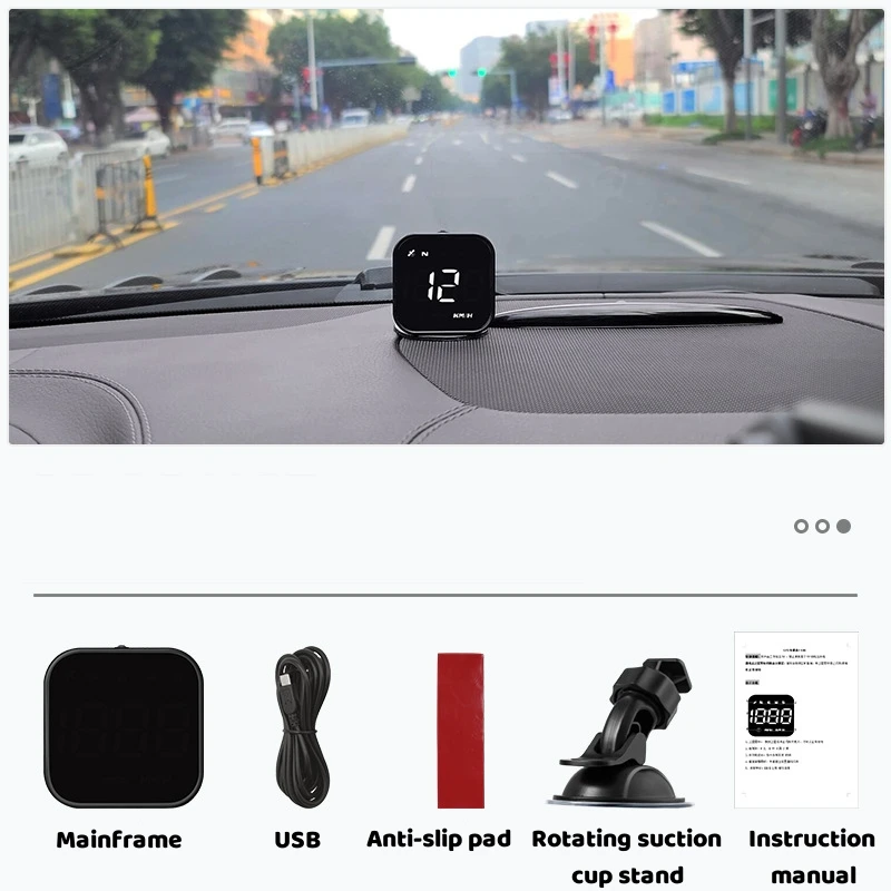 G4S HUD GPS tête haute écran 2.5 pouces, support LED, horloge, boussole, compteur de vitesse KMH, alarme de survitesse, ordinateur de bord