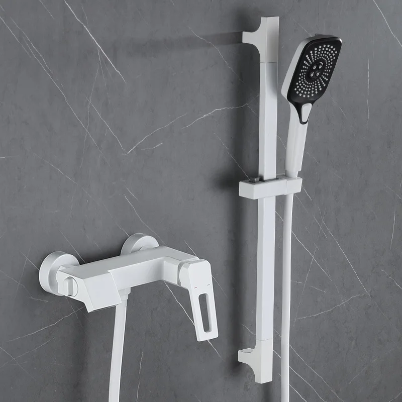 Shower Column Adjustable Sliding Hand Shower Bar Chrome Black Barre De