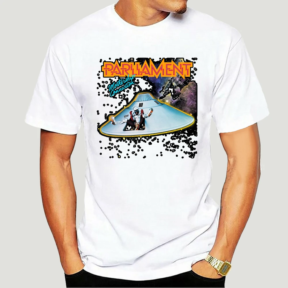 

Оригинальные топы с изображением материнского корабля Джорджа Клинтона, футболка размеров S, M, L, XL, новая свободная футболка с рисунком фотографий 5942X